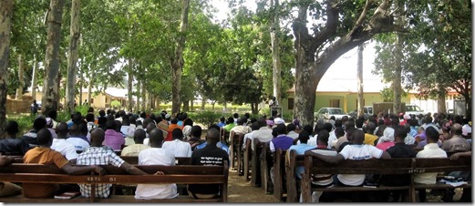 African students in chapel